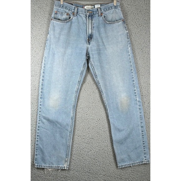 Levis 505 Jeans Mens W34 L30 Light Wash Vintage Made in USA Regular Fit Denim - Picture 2 of 14